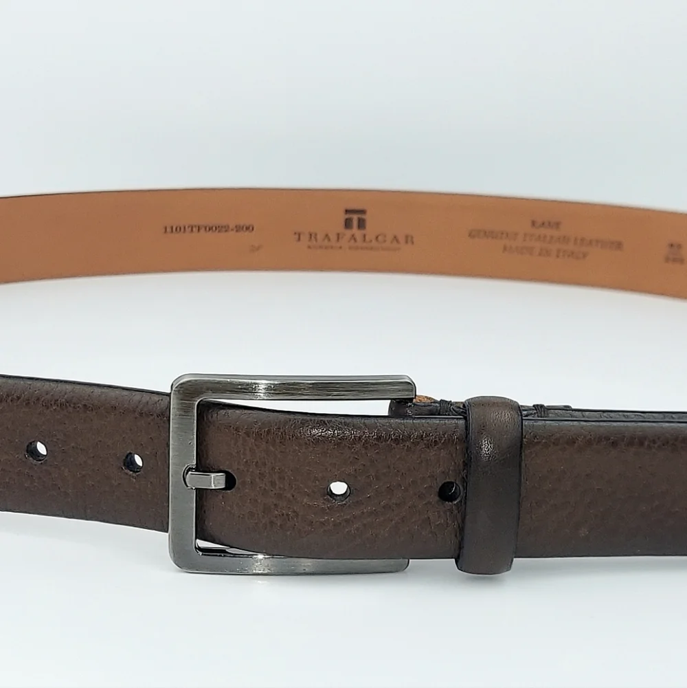 Trafalgar Men's Brown Leather Kane Belt 42